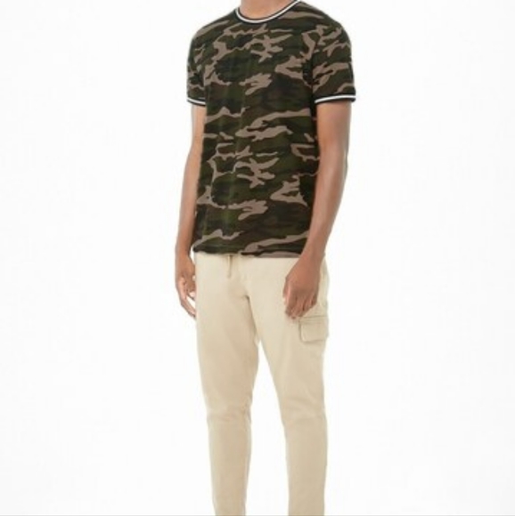 Forever 21 Mens Camo Varsity Ringer Tee Shirt Sz XL - Picture 10 of 10